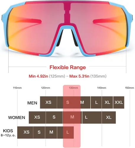 Miniatura 2 de Gafas de sol de béisbol juveniles para niños y caras pequeñas, para hombres y mujeres, ciclismo, esquí, bicicleta, deportes al aire libre