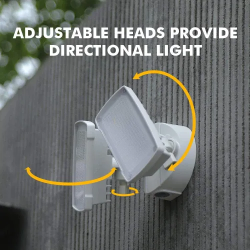 Miniatura 4 de LUTEC Foco LED de 3500 lúmenes 32 W 5000 K, doble cabezal integrado, resistente al agua al atardecer y al amanecer, luz de pared de seguridad Blanco
