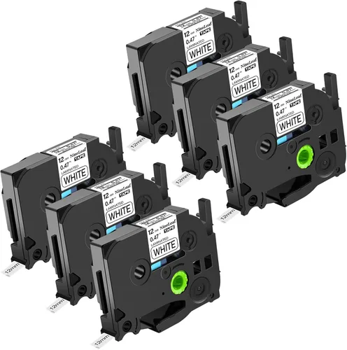 Miniatura 14 de NineLeaf Paquete de 6 cintas de etiquetas compatibles con Brother TZ TZe TZe-531 TZe531 TZ-531 TZ531 0.472 in 1/2 pulgadas, negro sobre azul