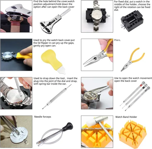 Miniatura 4 de Longruner Kit de reparación de relojes, plateado (LET017-US)