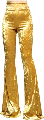 Miniatura 142 de ShopMyTrend - Pantalones de yoga largos con piernas anchas y acampanadas estilo palazzo, con cintura alta, para mujer