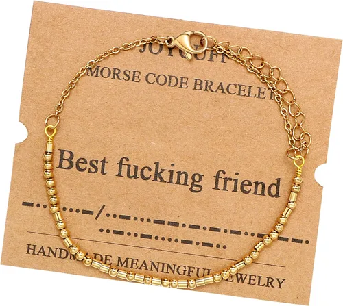 JoycuFF - Pulseras con código morse para mujer, regalos motivacionales de joyería para amiga, mamá, hermana, hija, tía, abuela, compañera de