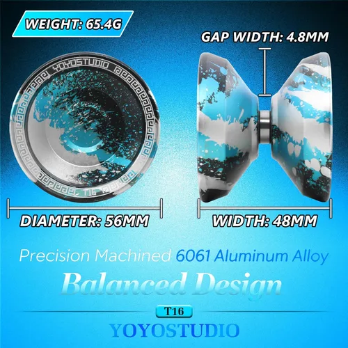 Miniatura 5 de YOYOSTUDIO T16 Yoyo Profesional Sensible para Niños 8-12, Yo yo de Doble Propósito para Niños y Adultos, Yoyo de Trucos Metálico con Kit