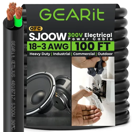 Miniatura 31 de GEARit Cable de alimentación portátil 10/3 10 AWG (100 pies - 3 conductores) SJOOW 300V calibre 10 cable eléctrico para derivaciones de motor, luces