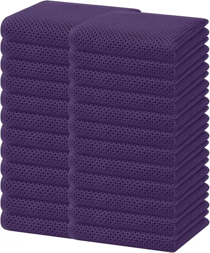 Miniatura 25 de Homaxy Paños de cocina de 100% algodón con tejido de gofre, ultra suaves, absorbentes, de secado rápido, 12 x 12 pulgadas, paquete de 6, amarillo