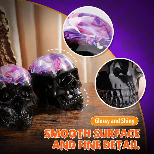 Miniatura 6 de Moldes de resina 3D de calavera de LET'S RESIN, juego de 4 tamaños de moldes de silicona de calavera para resina epoxi, cera de vela, jabón