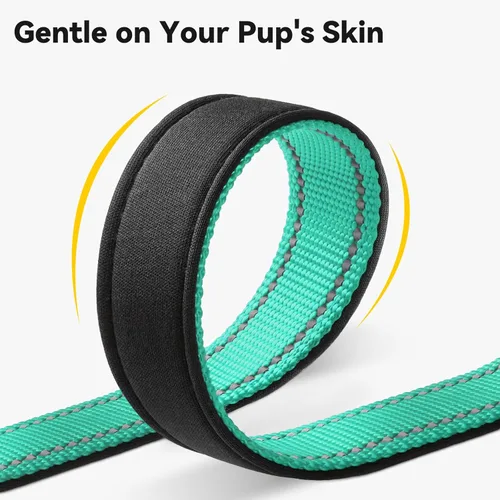 Miniatura 5 de Joytale Collares para perros personalizados, collar de nailon reflectante con placa de nombre grabada, personalizado para perros medianos, verde