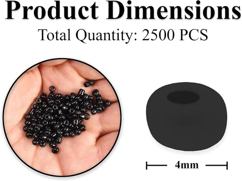 Miniatura 8 de Mandala Crafts Cuentas de cristal 6/0 para abalorios – 2500 cuentas redondas negras pequeñas Rocaille de 0.157 pulgadas para hacer joyas, collares