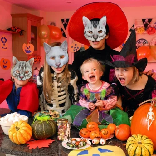 Miniatura 5 de 1 máscara de gato realista de Halloween, máscara de gato para Halloween, Navidad, Pascua, accesorio de fiesta de disfraces Máscara de gato estilo B