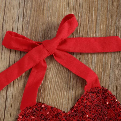 Miniatura 4 de Conjunto de ropa de 2 piezas para bebé recién nacida, para el día de San Valentín, manga con vuelo, estampado de corazón, tutú