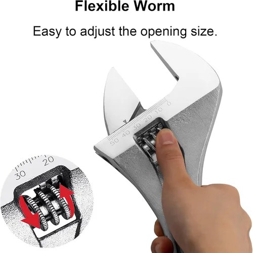 Miniatura 3 de Jetech - Llave ajustable de 15 pulgadas - Llave de cambio profesional de acero cromo vanadio resistente con escala imperial y métrica de amplia