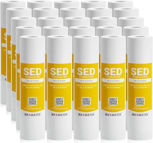 Miniatura 16 de Max Water Cartucho de filtro de agua de sedimentos de repuesto de 10 x 2.5 pulgadas, 5 micrones para toda la casa, fibra de filtración soplada por