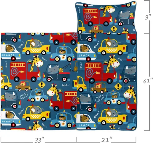 Miniatura 2 de Tapete para siesta espacial – Saco de dormir de galaxia espacial con almohada extraíble – Juego de ropa de cama para guardería y fiestas de pijamas