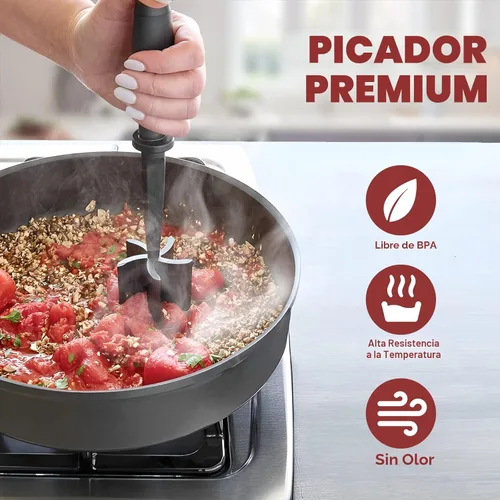 Miniatura 5 de Picador de carne, molinillo de hamburguesas, triturador de alta calidad resistente al calor para carne molida, molinillo de hamburguesas, Negro