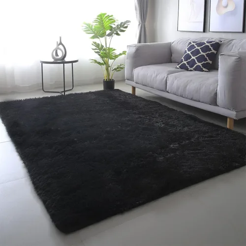 Miniatura 40 de Alfombras para dormitorio de niñas sala de estar: alfombra de área peluda de 5 x 7 para sala de juegos de niños, alfombra peluda de felpa pastel