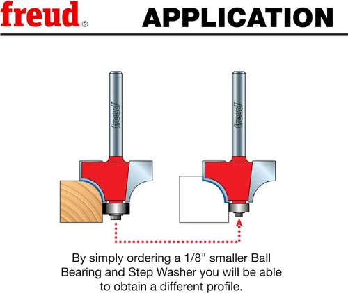 Miniatura 6 de Freud Quadra-Cut Radius Rounding Over Bit with Perma-Shield Coating for Flawless Finish - 4 Cutters, 1/4" Shank Dia., 1/4" Radius, 2-3/16" Length