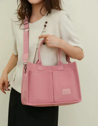 Miniatura 2 de Obosoyo Bolso de lona para mujer, bolso de mano grande de lona para el trabajo, bolso cruzado casual para viajes diarios