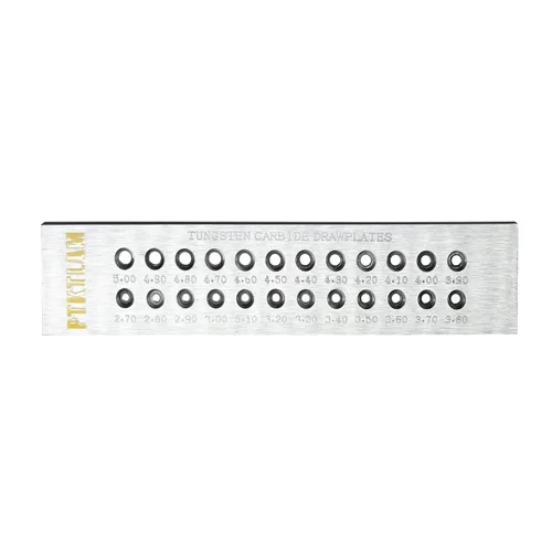 Miniatura 13 de Placa redonda de acero de carburo para joyería para fabricación de alambre de joyería (0.010-0.161 in, 52 agujeros)
