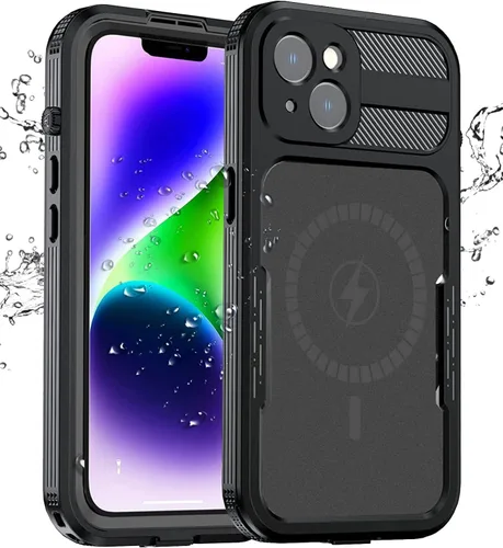 Miniatura 9 de Funda impermeable para iPhone 14 con protector de pantalla integrado, a prueba de polvo, a prueba de golpes, a prueba de caídas, cubierta protectora