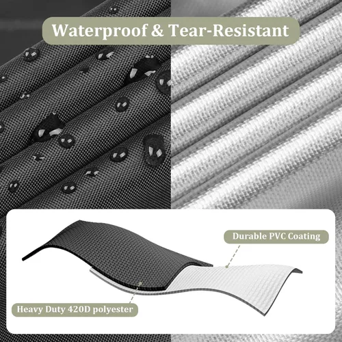 Miniatura 7 de KylinLucky Funda para sofá de patio al aire libre de 79 x 37 x 35 pulgadas, 78 x 36 pulgadas, 77 x 35 pulgadas, impermeable, resistente a la Negro