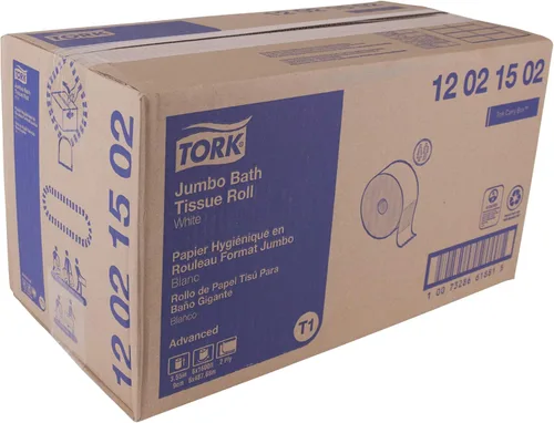 Miniatura 9 de Tork T1 - Rollo de papel higiénico Jumbo, color blanco, avanzado, 2 capas, 6 x 1600 pies, 12021502, paquete de 1 (contiene 6)
