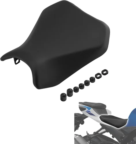 TCMT Asiento de pasajero trasero de cuero para Suzuki GSXR 600 GSX-R 750 2004-2005 Negro 2004-2005