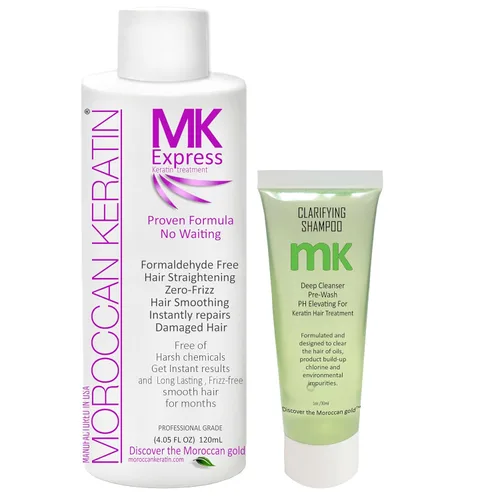 Expreso alisado alisado soplado tratamiento capilar sin formaldehído Fórmula sin esperas Resultados instantáneos 4.1 fl oz con champú aclarador de