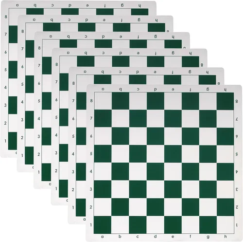 Miniatura 6 de WE Games Tablero de ajedrez enrollable para torneos, vinilo con cuadrados verdes