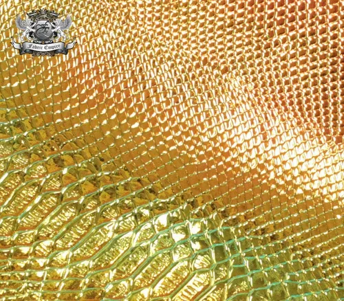 Miniatura 3 de Fabric Empire Tapicería de vinilo en relieve de serpiente holograma brillante holograma tela material cobre 54 pulgadas de ancho vendido por The Yard