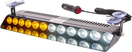 Miniatura 11 de Luz Estroboscópica de Destello LED Azul de Advertencia de Emergencia con 12 LED, Ventosa para Salpicadero Interior, Techo, Parabrisas, Salpicadero