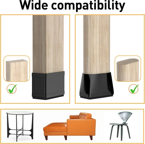 Miniatura 6 de Protectores de suelo rectangulares de 3/4 x 1.5 pulgadas para patas de silla, almohadillas antideslizantes para muebles, suelos de madera dura