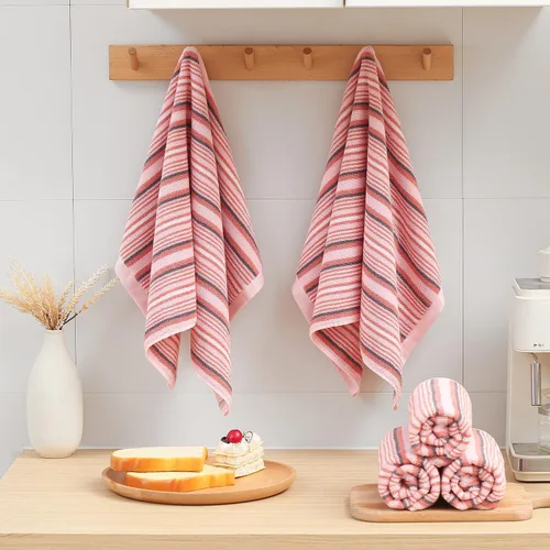Miniatura 7 de SALAS Toallas de cocina de algodón prémium para secar platos, toallas de mano grandes y largas de 390 GMS, juego de toallas gruesas y altamente