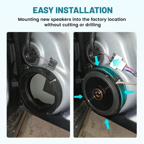 Miniatura 6 de NuIth Soporte de adaptador de altavoz de puerta 6.5 con conector de arnés de cableado de altavoz para VW Volkswagen Passat 1998-2016, Golf