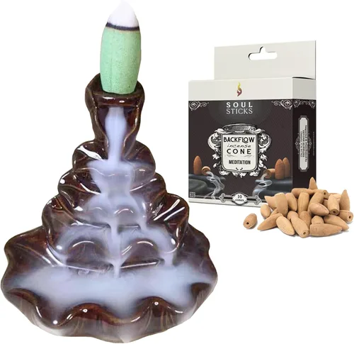 Miniatura 19 de Soul Sticks Soporte de incienso de reflujo fuente de cascada para el hogar, oficina, yoga, decoración de habitación y aromaterapia con 1 paquete