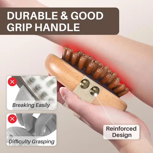 Miniatura 7 de Herramienta de masaje de terapia de madera para grasa abdominal, cepillo corporal de masaje de meridiano de madera para removedor de celulitis