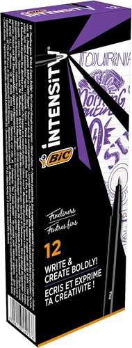 Miniatura 8 de BIC Intensity - Rotulador de punta fina (0.016 in, 12 unidades), color azul Negro