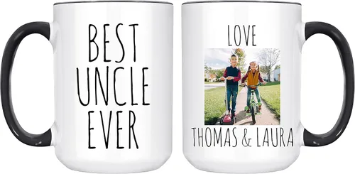 Taza personalizada con el mejor tío de la historia, taza de foto de sobrina sobrino, regalo del día del padre