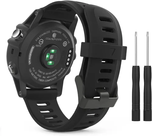 Miniatura 13 de MoKo Correa compatible con Garmin Fenix 3/Fenix 5X, [4 unidades] Correa de repuesto de silicona suave para reloj inteligente Garmin Fenix 3/Fenix 3