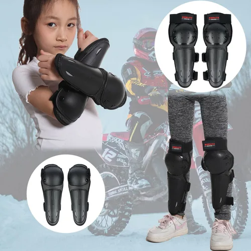 Miniatura 2 de Reomoto Rodilleras de motocross para niños, rodilleras de motocross, protección ajustable para motocicleta, protección contra golpes de rodilla