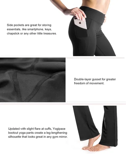 Miniatura 27 de Yogipace - Pantalones de yoga con bolsillos laterales para mujer, de 25/27/29/31/33/35/37 pulgadas, para descansar y para entrenamiento
