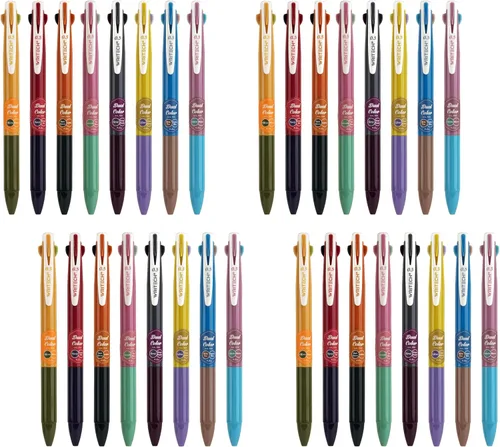 Miniatura 9 de WRITECH Bolígrafos de gel retráctiles: Multicolor de 0.5mm de punta fina 2 en 1 bolígrafo de clic colorido surtido de 4 unidades sin manchas y sin