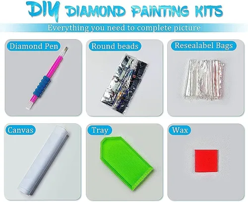 Miniatura 6 de CreateJoy Paquete de 12 Kits de Pintura de Diamantes Moonlight para Adultos, Kits de Arte de Diamantes de Luna 5D para Principiantes, Pintura DIY