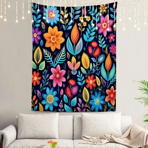 Miniatura 61 de Shrahala Tapiz japonés para colgar en la pared, moderno patrón abstracto de hojas, tapiz grande para dormitorio y sala de estar