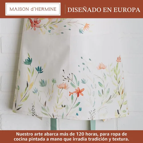 Miniatura 2 de Maison d' Hermine Delantal 100% de algodón para mujeres con bolsillo de cocina delantal de chef para hombres para cocinar primavera verano 001