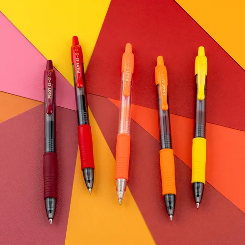 Miniatura 6 de Pilot G2 - Bolígrafos de gel de alta calidad, paquete de bolígrafos rojos G2 Boost con los colores de la energía, paquete de 8 unidades, punta fina