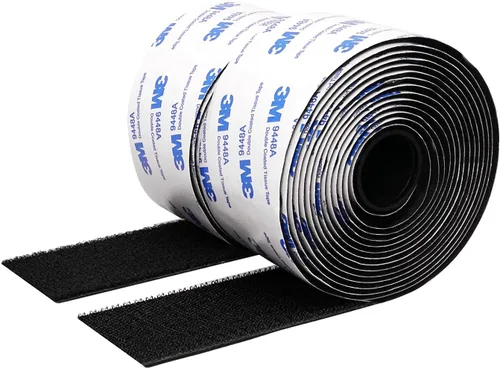Cinta de gancho y bucle de 2 pulgadas x 10 pies, tira entrelazada autoadhesiva, cinta de montaje de adhesión resistente, sujetador de tiras para
