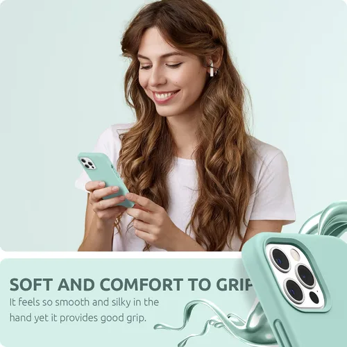 Miniatura 6 de SURPHY Funda diseñada para iPhone 12 Pro Max de 6.7 pulgadas, funda de silicona líquida (con forro de microfibra) para iPhone 12 Pro Max 2020, verde