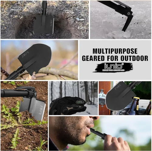 Miniatura 3 de iunio Pala de Camping, Pala Plegable, Portátil, Multiherramienta, Herramienta de Atrincheramiento Plegable, Pala Plegable, para Mochileros