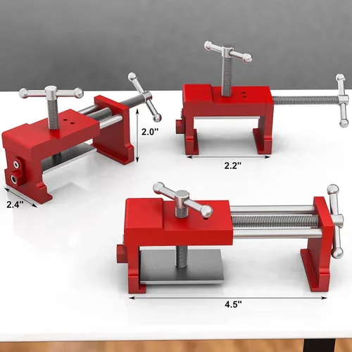 Miniatura 2 de Paquete de 4 abrazaderas de gabinete, abrazaderas de gabinete para instalar gabinetes, abrazaderas de instalación de gabinete con dos tornillos Rojo