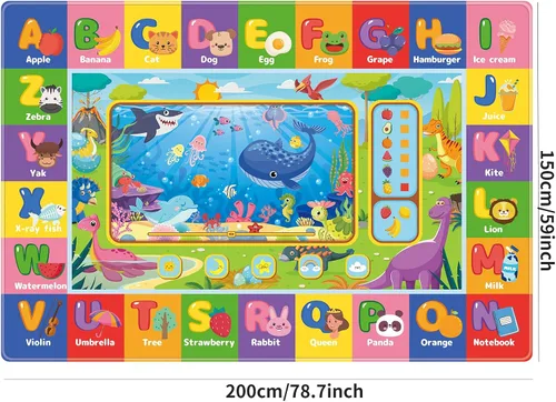 Miniatura 2 de Tapete de juego para el suelo, tapete de juego educativo para gatear, tapete suave ABC para niños, alfombra de juego para sala de juegos, aula